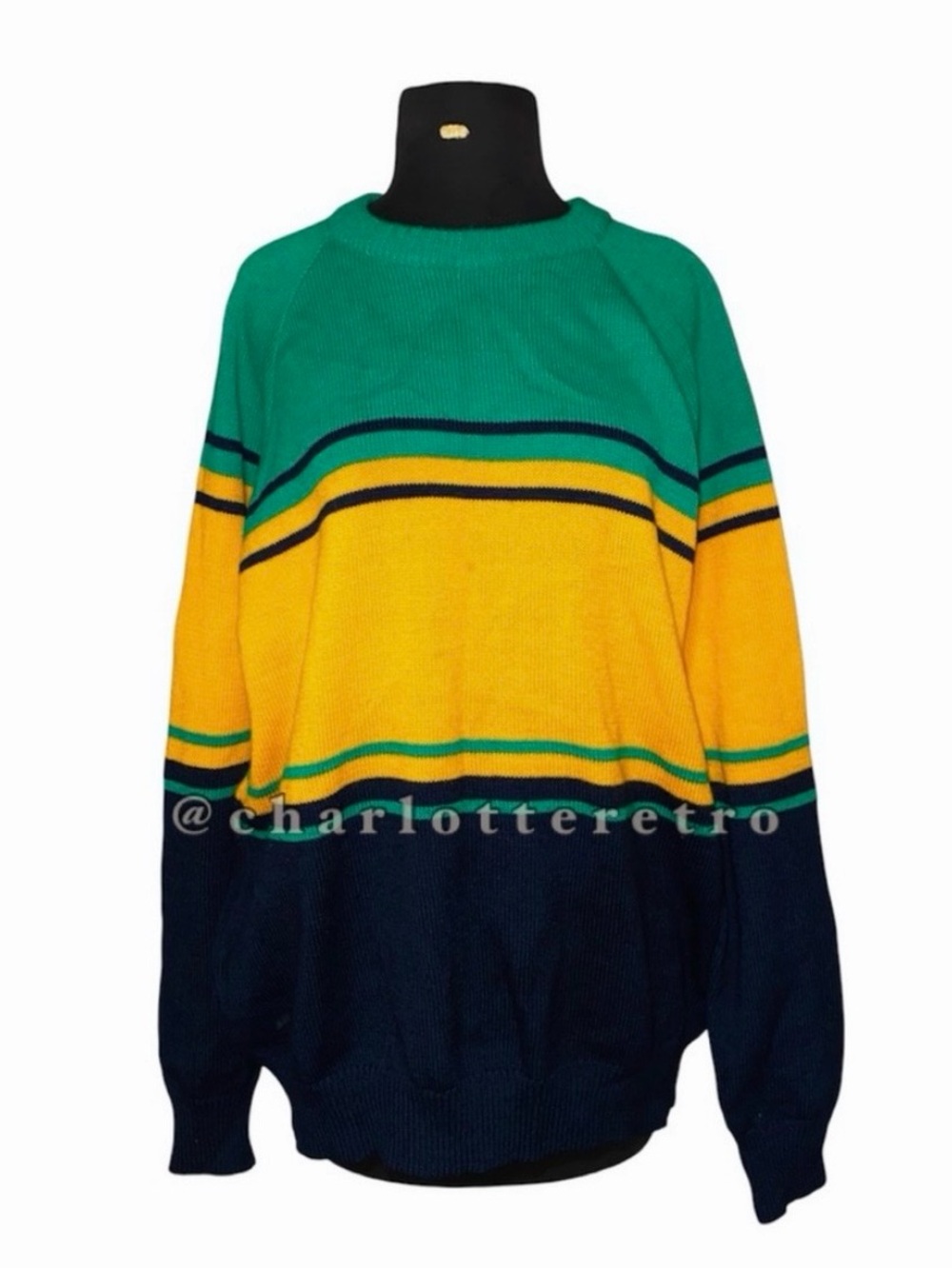 vtg Colorblock Acrylic Sweater • Romania